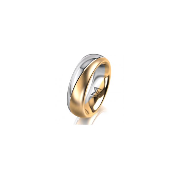 Ring 18 Karat Gelbgold/950 Platin 6.0 mm längsmatt