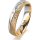 Ring 18 Karat Gelbgold/950 Platin 4.5 mm kristallmatt 3 Brillanten G vs Gesamt 0,035ct