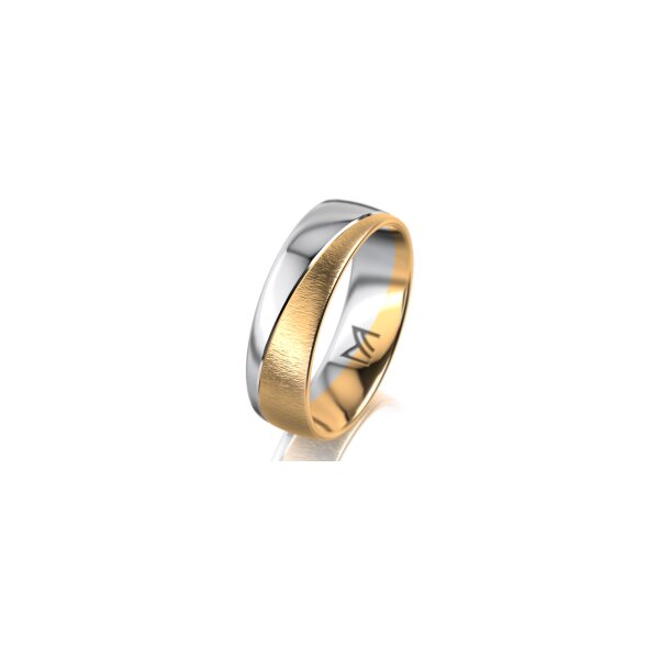 Ring 18 Karat Gelbgold/950 Platin 6.0 mm sandmatt