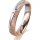 Ring 18 Karat Rotgold/950 Platin 4.0 mm kristallmatt 3 Brillanten G vs Gesamt 0,030ct