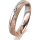 Ring 18 Karat Rotgold/950 Platin 4.0 mm kristallmatt 4 Brillanten G vs Gesamt 0,020ct