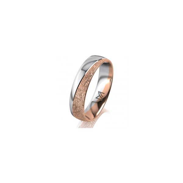 Ring 18 Karat Rotgold/950 Platin 5.0 mm kristallmatt