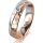 Ring 18 Karat Rotgold/950 Platin 5.0 mm diamantmatt 3 Brillanten G vs Gesamt 0,040ct