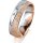 Ring 18 Karat Rotgold/950 Platin 5.5 mm kreismatt 5 Brillanten G vs Gesamt 0,065ct