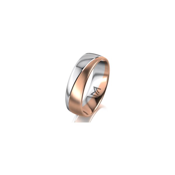 Ring 18 Karat Rotgold/950 Platin 6.0 mm poliert