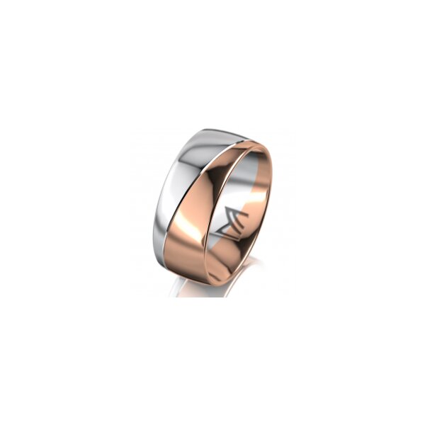 Ring 18 Karat Rotgold/950 Platin 8.0 mm poliert