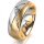 Ring 18 Karat Gelbgold/950 Platin 7.0 mm sandmatt 6 Brillanten G vs Gesamt 0,080ct