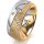 Ring 18 Karat Gelbgold/950 Platin 8.0 mm kristallmatt 3 Brillanten G vs Gesamt 0,080ct