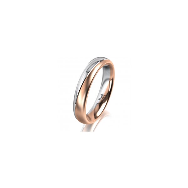 Ring 18 Karat Rotgold/950 Platin 4.0 mm längsmatt