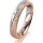 Ring 18 Karat Rotgold/950 Platin 4.0 mm kreismatt 3 Brillanten G vs Gesamt 0,030ct