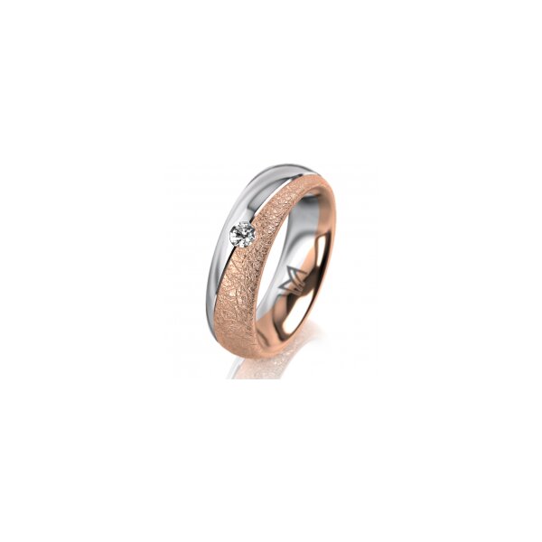 Ring 18 Karat Rotgold/950 Platin 5.5 mm kreismatt 1 Brillant G vs 0,065ct