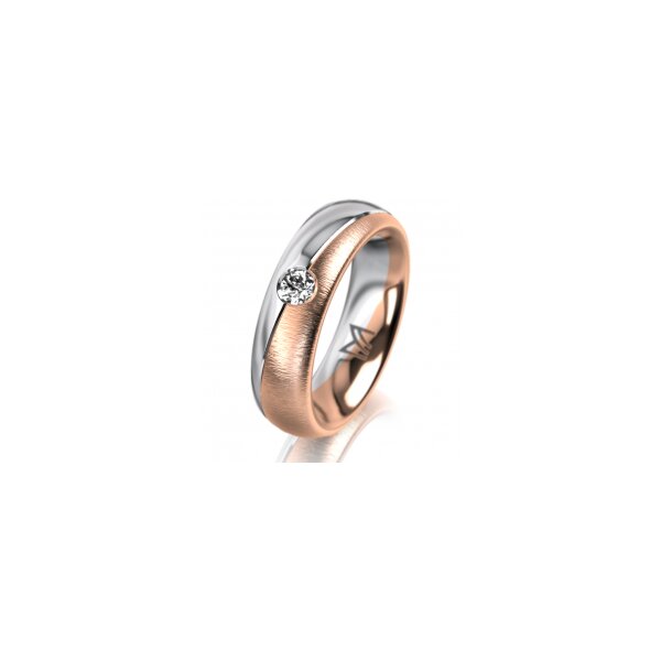 Ring 18 Karat Rotgold/950 Platin 5.5 mm sandmatt 1 Brillant G vs 0,110ct