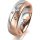 Ring 18 Karat Rotgold/950 Platin 6.0 mm sandmatt 3 Brillanten G vs Gesamt 0,060ct