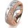 Ring 18 Karat Rotgold/950 Platin 7.0 mm kristallmatt 5 Brillanten G vs Gesamt 0,095ct