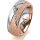 Ring 18 Karat Rotgold/950 Platin 7.0 mm kreismatt 6 Brillanten G vs Gesamt 0,080ct