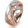 Ring 18 Karat Rotgold/950 Platin 7.0 mm diamantmatt 6 Brillanten G vs Gesamt 0,080ct