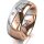 Ring 18 Karat Rotgold/950 Platin 8.0 mm poliert 5 Brillanten G vs Gesamt 0,115ct