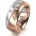 Ring 18 Karat Rotgold/950 Platin 8.0 mm längsmatt 5 Brillanten G vs Gesamt 0,115ct