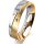 Ring 18 Karat Gelbgold/950 Platin 5.0 mm sandmatt 3 Brillanten G vs Gesamt 0,040ct