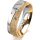 Ring 18 Karat Gelbgold/950 Platin 6.0 mm kristallmatt 3 Brillanten G vs Gesamt 0,060ct