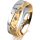 Ring 18 Karat Gelbgold/950 Platin 6.0 mm diamantmatt 3 Brillanten G vs Gesamt 0,060ct