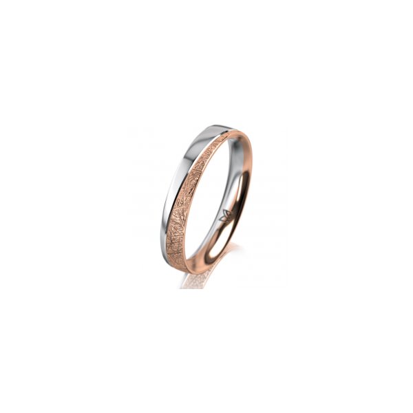 Ring 18 Karat Rotgold/950 Platin 3.5 mm kristallmatt