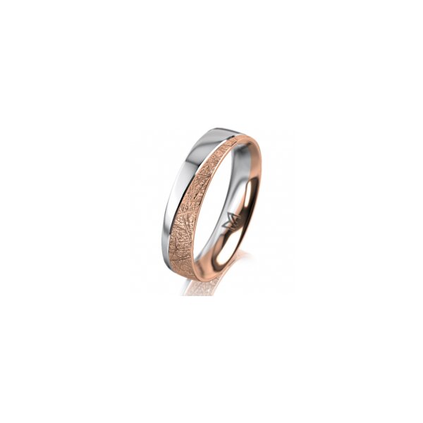 Ring 18 Karat Rotgold/950 Platin 4.5 mm kristallmatt