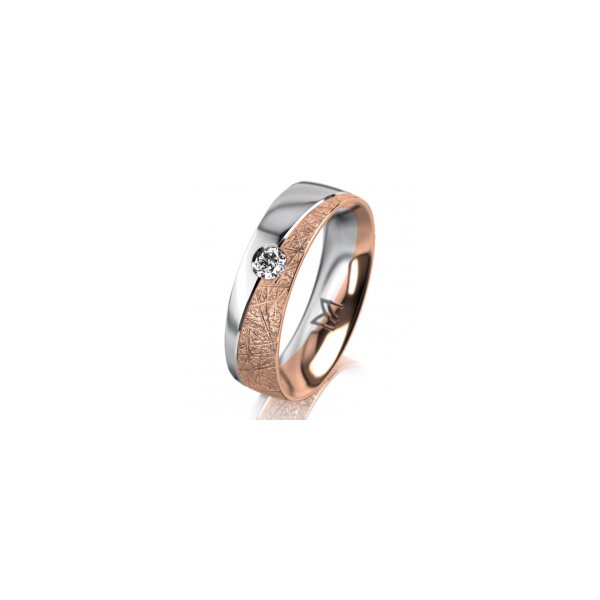 Ring 18 Karat Rotgold/950 Platin 5.5 mm kristallmatt 1 Brillant G vs 0,090ct