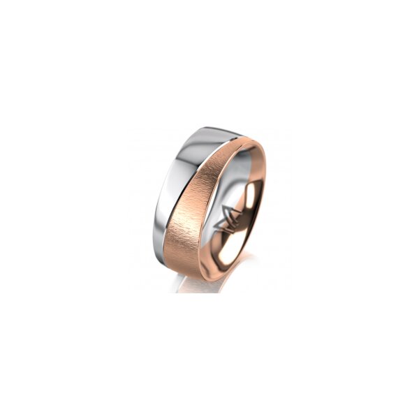 Ring 18 Karat Rotgold/950 Platin 7.0 mm sandmatt