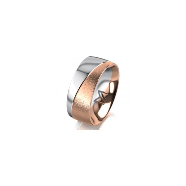 Ring 18 Karat Rotgold/950 Platin 8.0 mm sandmatt