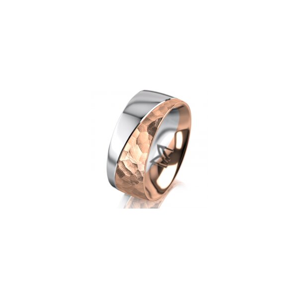 Ring 18 Karat Rotgold/950 Platin 8.0 mm diamantmatt