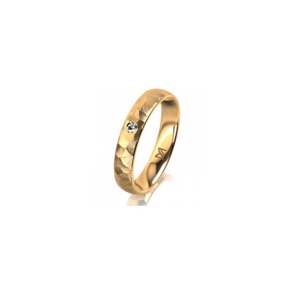 Ring 14 Karat Gelbgold 4.0 mm diamantmatt 1 Brillant G vs 0,025ct