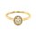 Ring 18 Karat Gelbgold 1 Brillant 0,30ct G vs 16 Brillanten 0,035ct G vs