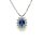 Halsschmuck 18 Karat Weissgold Saphir 0,41ct Brillanten 0,14ct