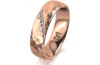 Ring 18 Karat Rotgold 5.5 mm diamantmatt 5 Brillanten G...