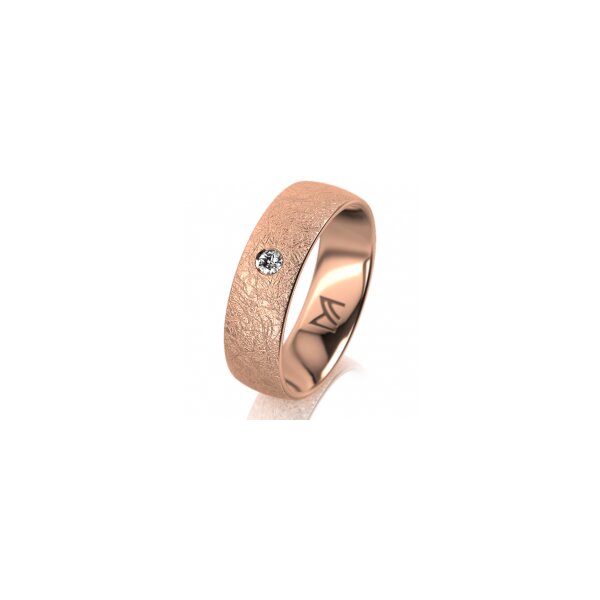Ring 18 Karat Rotgold 6.0 mm kreismatt 1 Brillant G vs 0,050ct