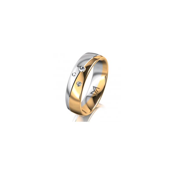 Ring 14 Karat Gelb-/Weissgold 5.5 mm poliert 3 Brillanten G vs Gesamt 0,050ct