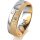 Ring 18 Karat Gelb-/Weissgold 6.0 mm kreismatt 3 Brillanten G vs Gesamt 0,060ct