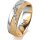 Ring 18 Karat Gelb-/Weissgold 6.0 mm kreismatt 5 Brillanten G vs Gesamt 0,065ct