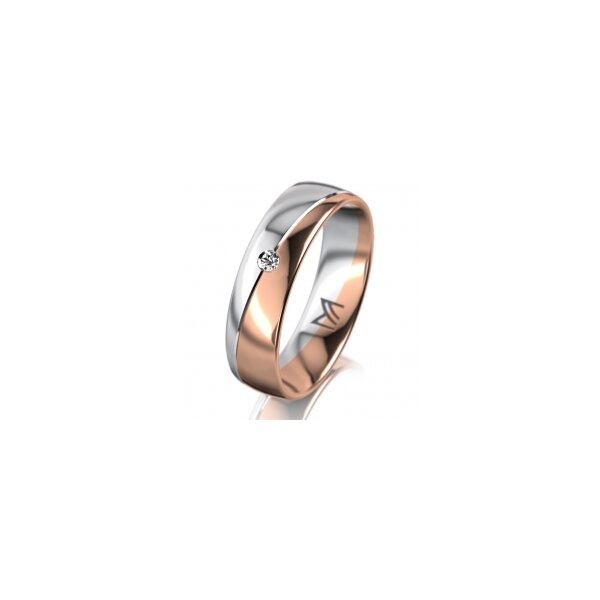 Ring 18 Karat Rot-/Weissgold 5.5 mm poliert 1 Brillant G vs 0,025ct