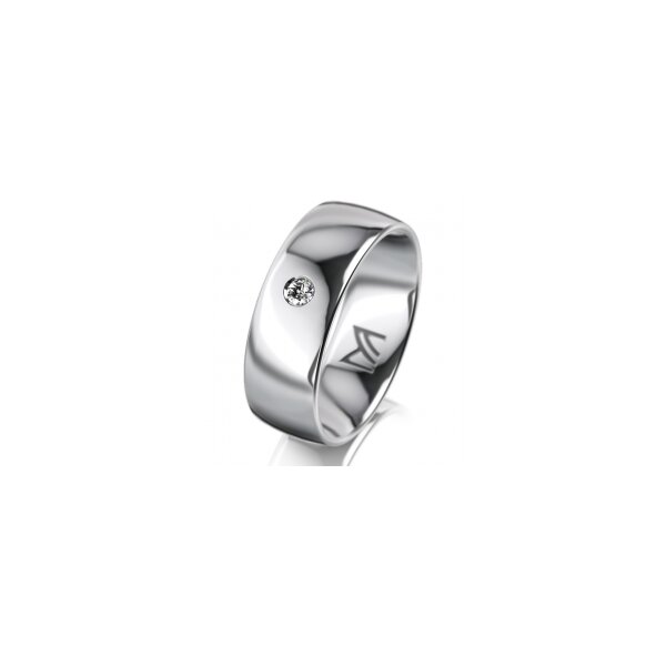 Ring 18 Karat Weissgold 7.0 mm poliert 1 Brillant G vs 0,050ct