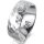 Ring 14 Karat Weissgold 7.0 mm diamantmatt 3 Brillanten G vs Gesamt 0,070ct