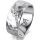 Ring 14 Karat Weissgold 8.0 mm diamantmatt 7 Brillanten G vs Gesamt 0,095ct