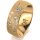 Ring 18 Karat Gelbgold 7.0 mm kristallmatt 5 Brillanten G vs Gesamt 0,095ct