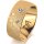 Ring 14 Karat Gelbgold 8.0 mm kreismatt 3 Brillanten G vs Gesamt 0,080ct