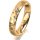 Ring 14 Karat Gelbgold 4.0 mm diamantmatt 3 Brillanten G vs Gesamt 0,030ct