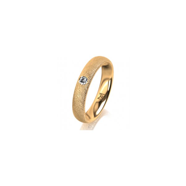 Ring 18 Karat Gelbgold 4.0 mm kreismatt 1 Brillant G vs 0,065ct