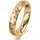 Ring 18 Karat Gelbgold 4.0 mm diamantmatt 3 Brillanten G vs Gesamt 0,030ct