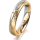 Ring 14 Karat Gelb-/Weissgold 4.0 mm sandmatt 5 Brillanten G vs Gesamt 0,035ct