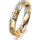 Ring 14 Karat Gelb-/Weissgold 4.0 mm diamantmatt 5 Brillanten G vs Gesamt 0,035ct